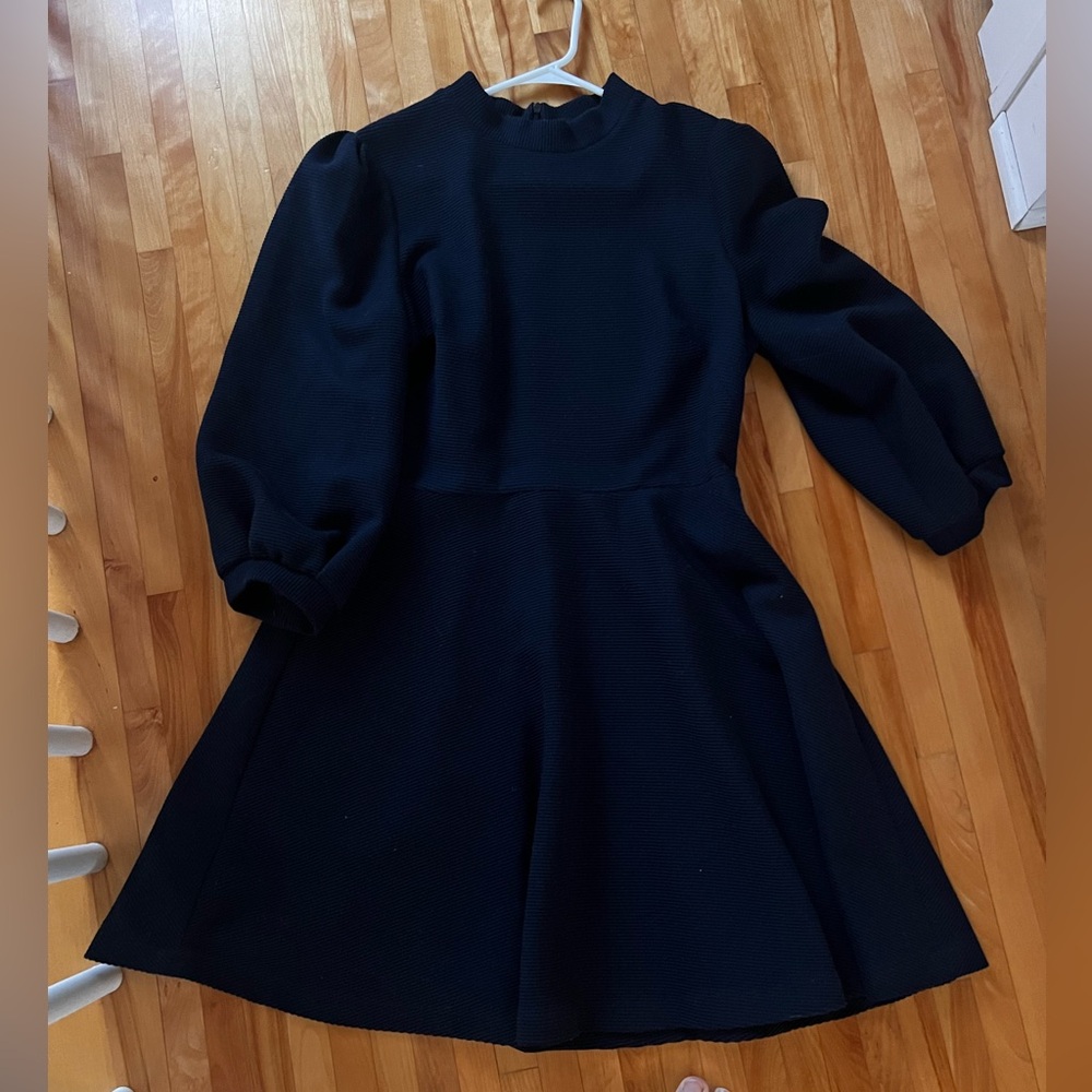 Gal Meets Glam Navy Ribbed Skater Dress